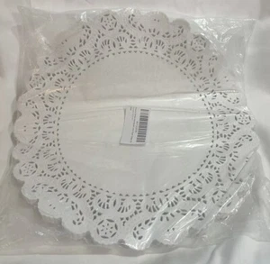 100 Stck. 12" ZOLL WEISSES PAPIER NORMANDIE SPITZENDECKCHEN BASTELN SPITZE RUND - Bild 1 von 2