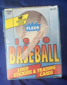 Pegatinas y tarjetas coleccionables con logotipo de béisbol Fleer 1990 MLB 36 paquetes nuevos sellados en caja - Imagen 1 de 6