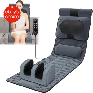 Full Body Massage Mat Heated Shiatsu Chair Pad 30 Kneading Heads 9 Modes Neck Ba - Picture 1 of 12