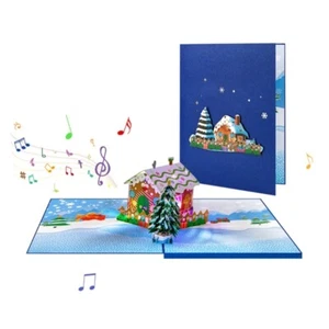 3D Christmas Card with Music and LED Lights for Home Decoration Greeting Card - Picture 1 of 8