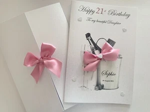 Luxury A5 Personalised Birthday Card 18th 21st 30th 40th Daughter Granddaughter - Picture 1 of 4