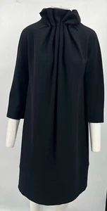 Emporio Armani ALTERED MISSING TAGS Black Gathered Neckline Shift Dress sz L - Picture 1 of 5