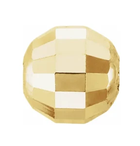 4mm 14K Yellow Gold Mirror Faceted Beveled Diamond Cut Round Stringing Bead USA - Picture 1 of 3