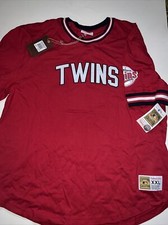 NWT Mens Mitchell & Ness  Wild Pitch MLB Minnesota Twins Red  Top Sz 2XL $70