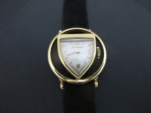 JUVENIA Gold Filled SPACE AGE Clear Round 17 Jewel Wrist Watch - Picture 1 of 10