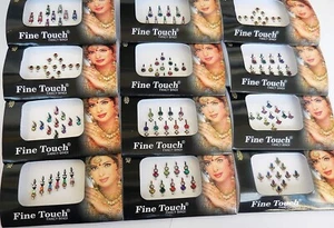 12x verschiedene Farben indische Kristall Bindi - Forhead Striker Braut Festival Bindis - Bild 1 von 2