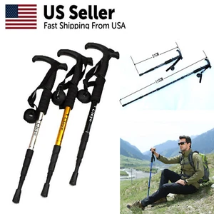 2 Bastones de Trekking Bastones de Caminata Nórdica Ajustables Antichoque Senderismo Alpenstock - Imagen 1 de 19