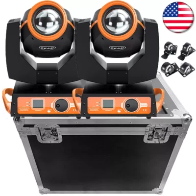 2PCS 230W 7R Moving Head Beam Light Stage Light Effect DMX for Disco Bar+Case - Image 1 of 4