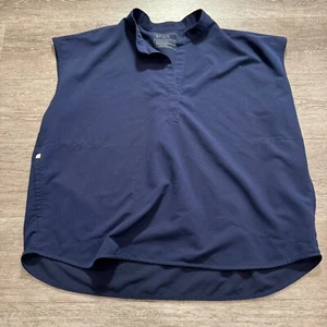 FIGS Top Womens XXL Rafaela Blue Sleeveless Stretch Pockets Technical Comfort - Picture 1 of 6