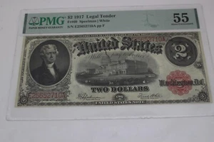 1917 $2 Legal Tender Red Seal Large Note PMG 55 FR#60 Speelman/White AU - Picture 1 of 2