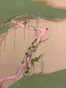 PINTURA JAPONESA ROLLO COLGANTE PAISAJE JAPONÉS VINTAGE ANTIGUO Kitagami g162 - Imagen 1 de 11