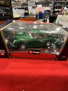 BBURAGO 1/18 SCALE SPECIAL COLLECTION 1961 PORSCHE 356B COUPE Green COD 3021 - Picture 1 of 8