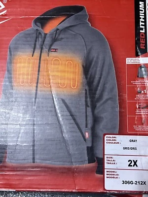Milwaukee 306-21 Size 2XL Heated Hoodie for Men - Gray (306G-212X) - Image 1 of 2