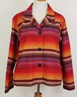 Chico"s Womens Jacket Size 3 Striped Multicolor Button Front