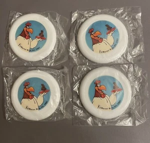 1987 Looney Tunes Foghorn Leghorn & Henery Hawk Warner Bros. 4” Mini Frisbees - Picture 1 of 5