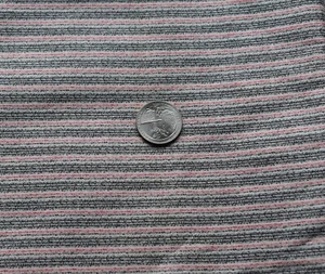 6953 1/4 yd antico tessuto di cotone anni 1890-1910, strisce rosse/nere - Foto 1 di 1
