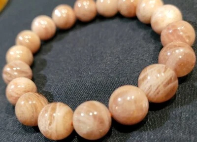 Pulsera Piedra Solar Dorada Natural 11mm Foto 1 de 4