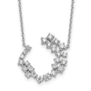 Round 0.98Ct Lab Grown Diamond Pendant 18" Necklace 14K White Gold (VS, DE) - Picture 1 of 6