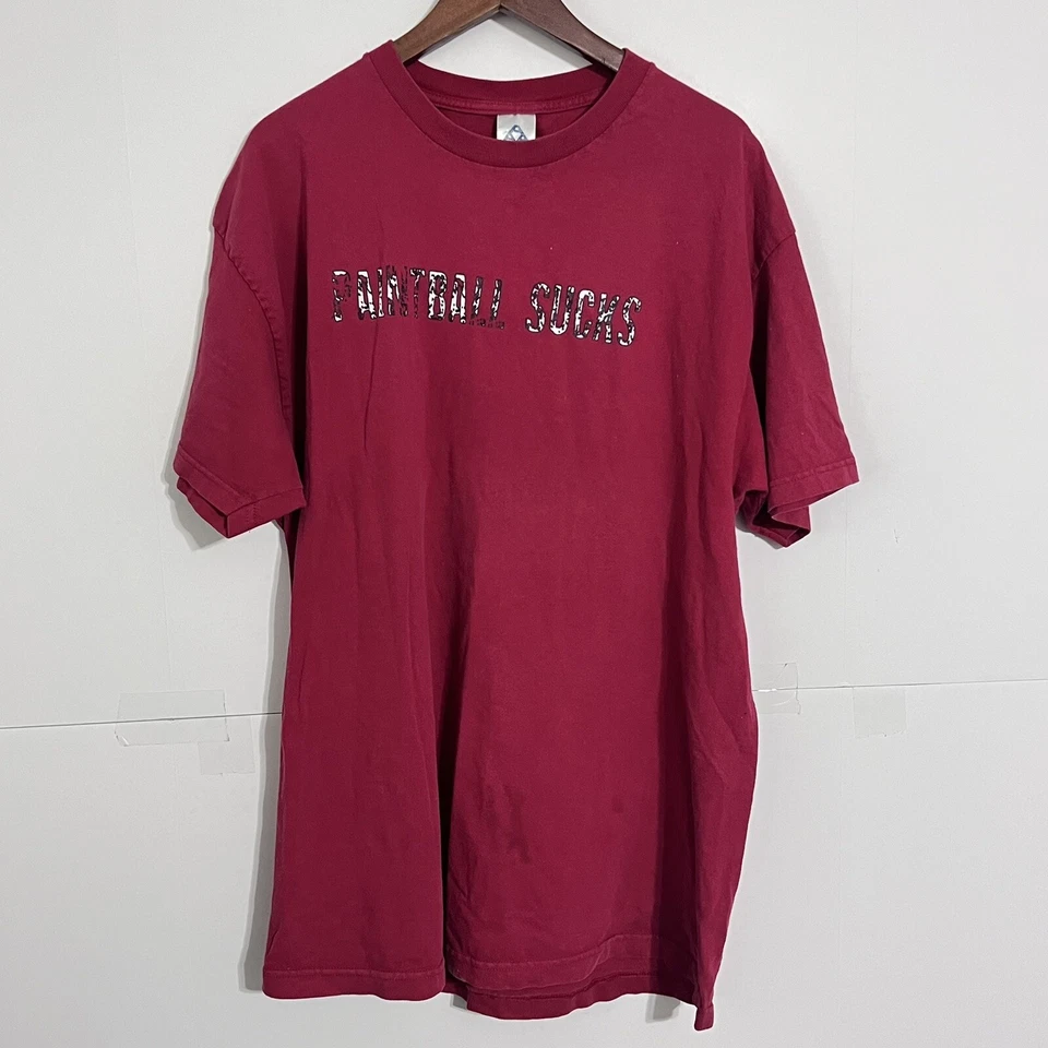 Vintage Alstyle Apparel Activewear Mens T-Shirt Size XL Red Paintball Funny - Image 1 of 4