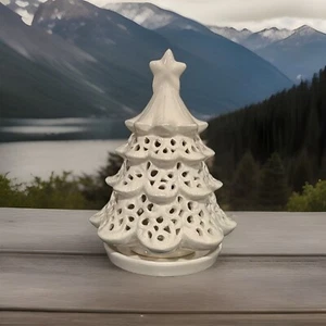 Yankee Candle weißer Weihnachtsbaum Teelicht 6,5 "H x 5" Durchmesser - Bild 1 von 9