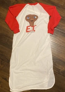 Vintage 1982 E.T. "Camisón Extraterrestre 40"" Rojo Raglán Wormser EE. UU. Poli" - Imagen 1 de 10