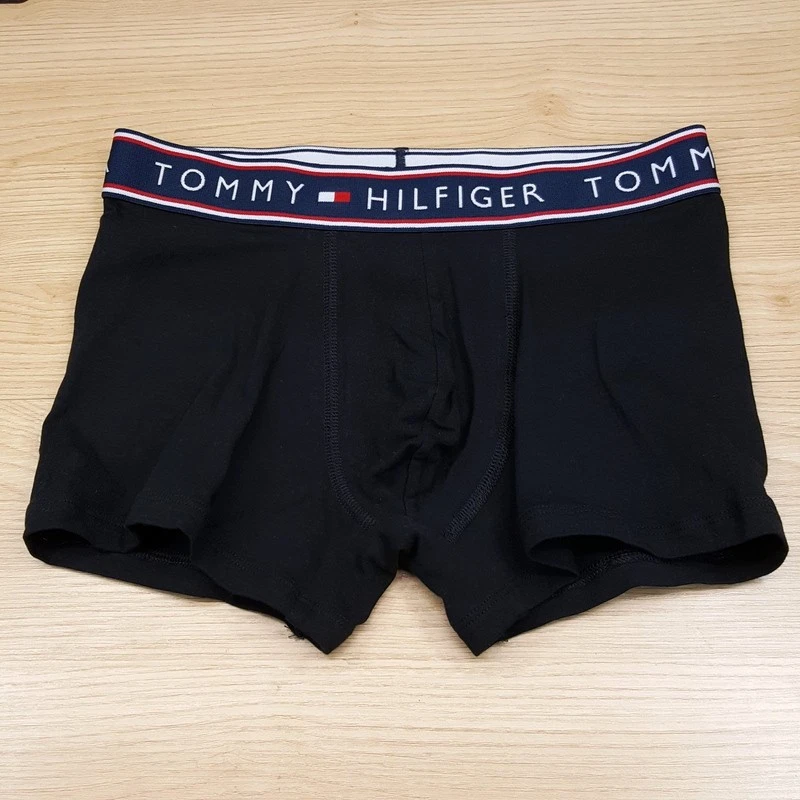 Calzoncillos boxer TOMMY HILFIGER para hombre pequeños negros lisos mezcla de algodón logotipo Foto 1 de 3