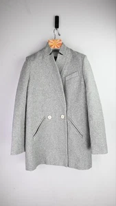 IRO "Halime" double breasted wool blend twill coat in manteau gris size 38/UK10 - Picture 1 of 12