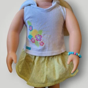 American Girl Truly Me Summer Sleeveless Hoodie & Skirt Complete With Bracelet - Picture 1 of 11