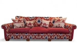 Sublime Duresta Plantation 4 Seater Club Sofa Andrew Martin Sokoto Red Fabric 🚚 - Picture 1 of 24