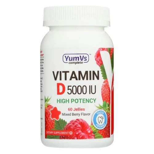 Yumvs Complete Vitamin D 5000 IU High Potency 60 Jellies Mixed Berry