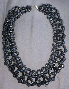 Halskette⚜️Collier⚜️Schwarze Perlen⚜️835er Silber Verschluss⚜️60/70er⚜️Vintage - Bild 1 von 10