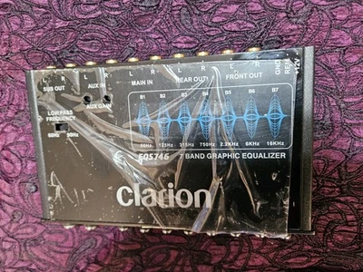 CLARION EQS-755 7-BAND GRAPHIC EQUALIZER W/ FRONT 3.5MM AUX INPUT & REAR RCA AUX - Image 1 of 4