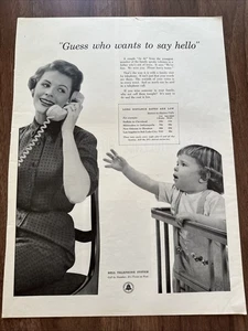 1957 Bell Telephone System Print Ad Guess Who Wants To Say Hello? - Picture 1 of 2
