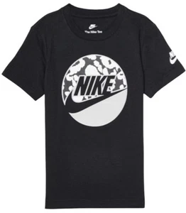 NIKE Little Kids Boy's Futura Circle T-Shirt Black White Size 4 XS 3-4YRS - Picture 1 of 4