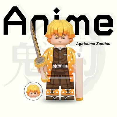 Anime Demon Slayer Zenitsu Agatsuma Custom Minifigure 2 inch gift Birthday gift  - Image 1 of 2
