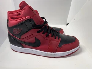 Air Jordan 1 Mid Reverse Bred Red And Black Size 12 - Picture 1 of 5