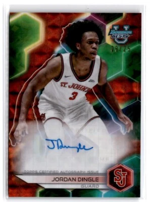 2023-24 Bowman's Best U Basketball Orange Geometric Refractor Jordan Dingle Auto - Image 1 of 2