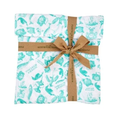 Forro de cesta de picnic de mimbre de algodón orgánico Fortnum & Mason - grande nuevo con etiquetas Foto 1 de 3