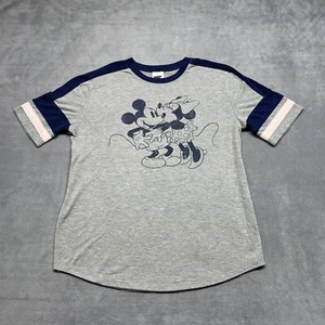 Camiseta Disney Mickey Mouse y Mini Mouse Mujer Sobresexed XS Gris Amor - Imagen 1 de 9