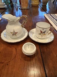 Vintage Lot NORCREST Hand Painted EASTERN STAR China ES-1 Cup & Saucer and More - Picture 1 of 20