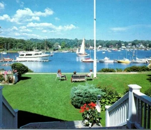 Ships View From Dockside Guest Quarters York Harbor York Maine Vintage Postcard - Picture 1 of 4