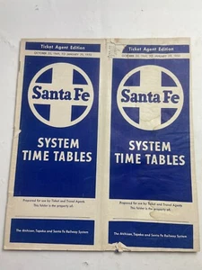 vtg RR Santa Fe Railroad 1949-1950 Time Table Ticket Agent Ed Atchison Topeka - Picture 1 of 5