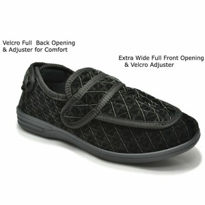 mens wide fitting slippers with velcro