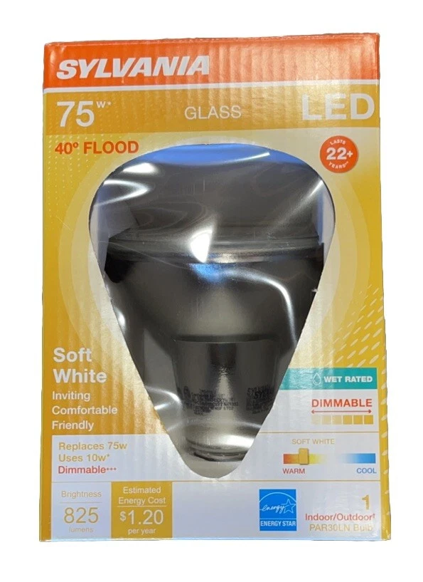 🔥(AN) Sylvania LED10PAR30LNDIM827FL4022YGL3W Dimmable 10W LED PAR30LN Bulb 60W - Image 1 of 4