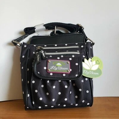 Bolso Bandolera Lily Bloom Jamie Mini Lunares Negro ECO Reciclado $45 Nuevo con Etiquetas Foto 1 de 4