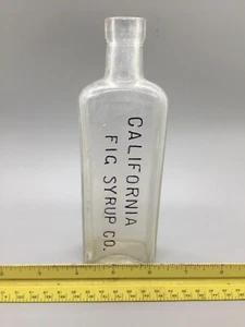 Antique California Fig Syrup Co Bottle – Embossed Wheeling WV 1900s Glass - Picture 1 of 7