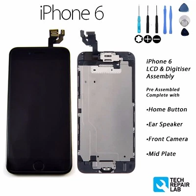 NEW iPhone 6 Retina LCD & Digitiser Touch Screen Full Assembly with Parts BLACK - Image 1 of 4