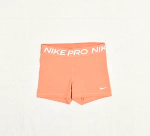 Nike Pro Women's Polyester Orange Size M Dri Fit Compression Shorts Solid Gym - Picture 1 of 8