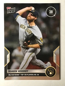 2022 MLB TOPPS NOW® MLB Network's Top 100 #T-38 BRANDON WOODRUFF  BREWERS - Imagen 1 de 2