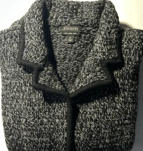 Talbots maglione donna cardigan nero maglia bottoni pura lana merino taglia M usato in ottime condizioni - Foto 1 di 11